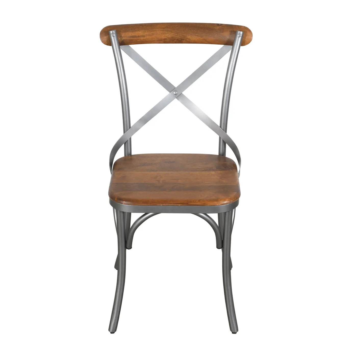 Cross base metal mango wood chair — Photo 4