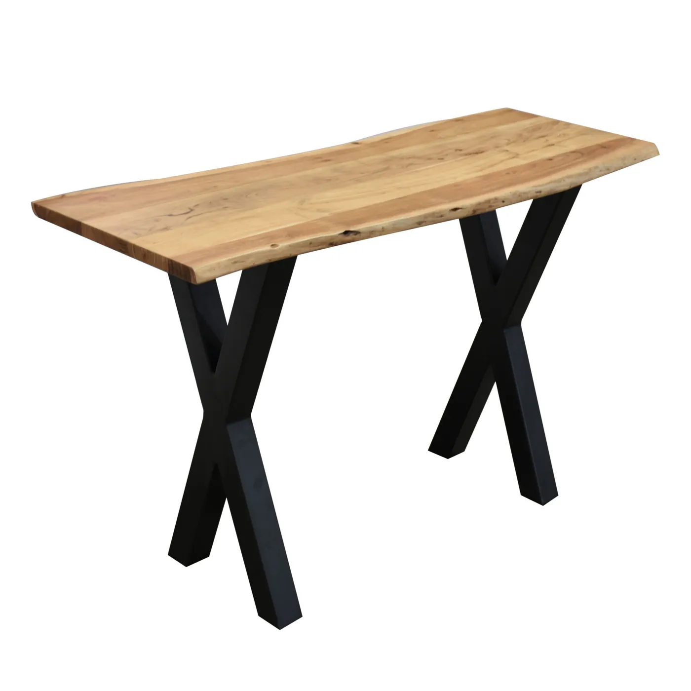 Consola de acacia y metal