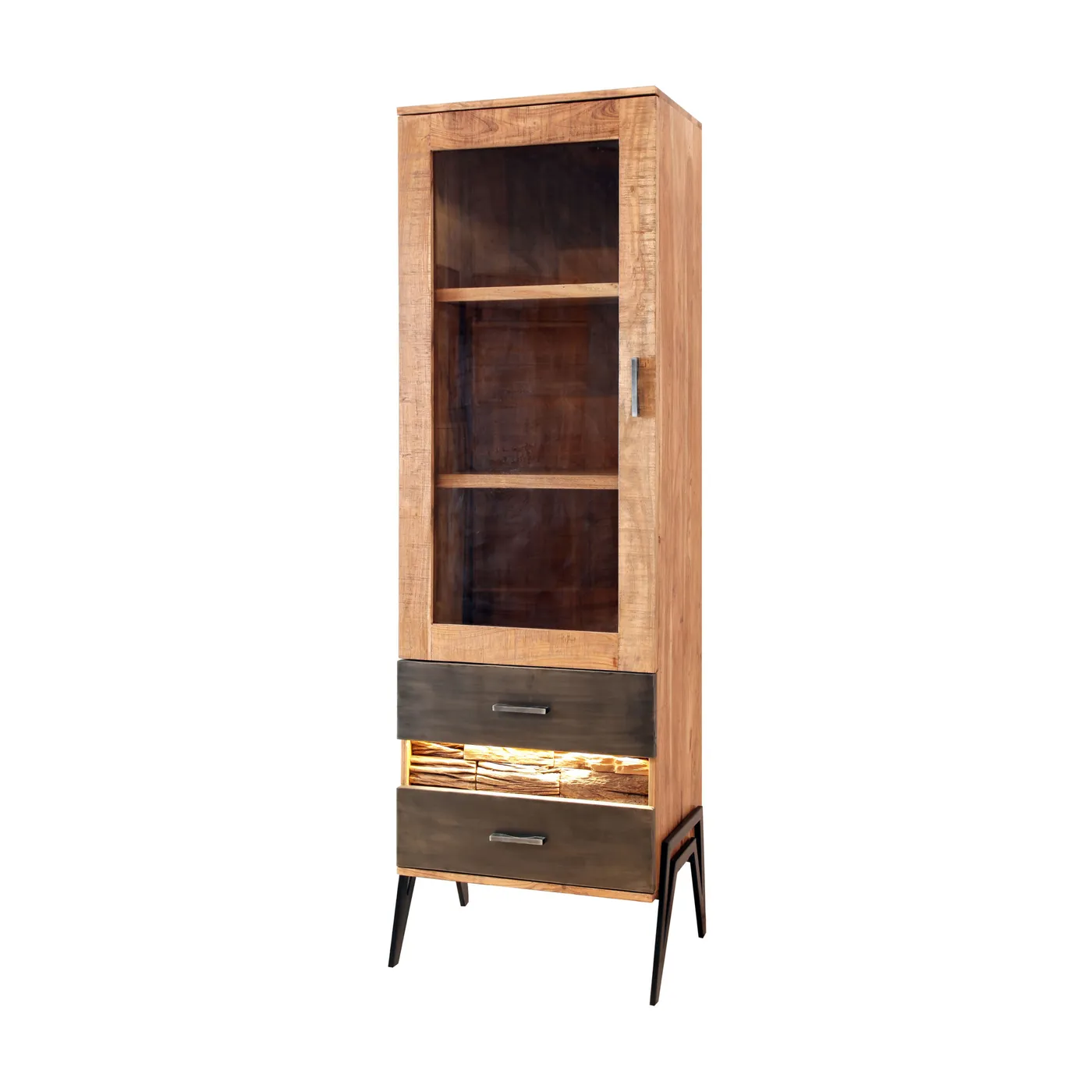 Led Hudson acacia display cabinet – small — Photo 2