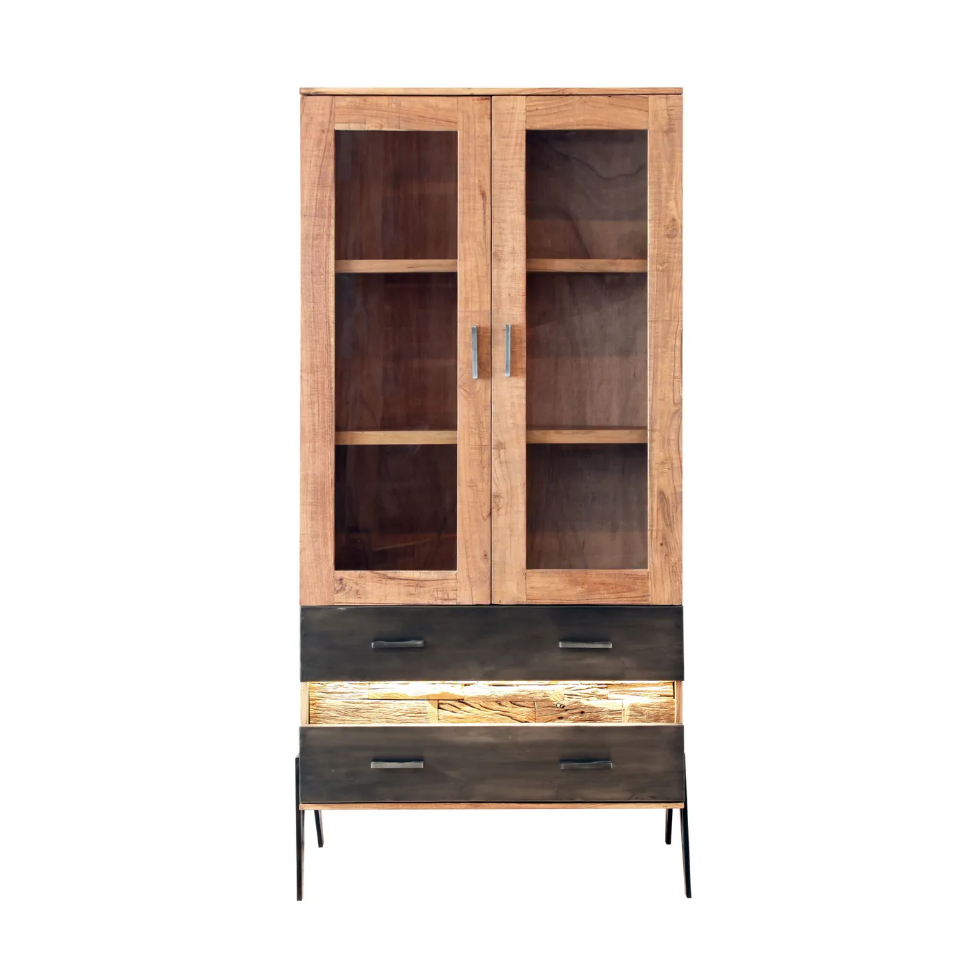 Led Hudson acacia display cabinet — Photo 1