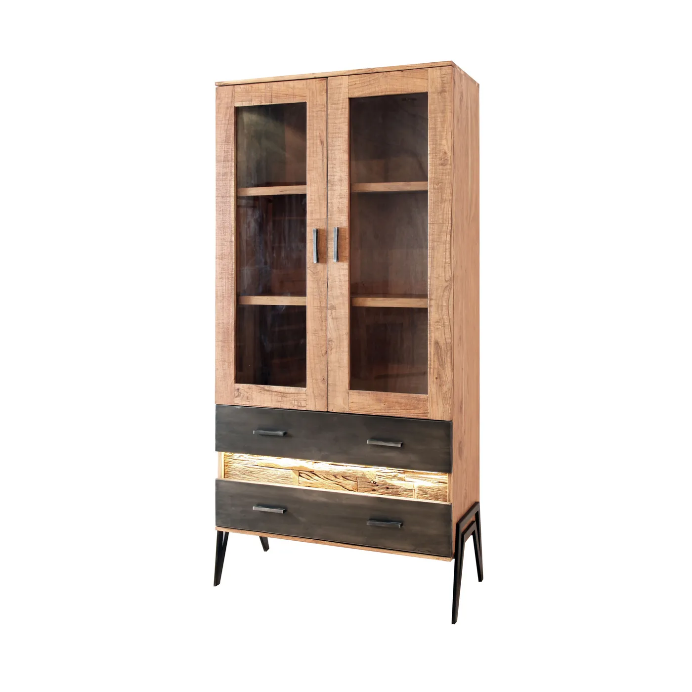 Led Hudson acacia display cabinet — Photo 2