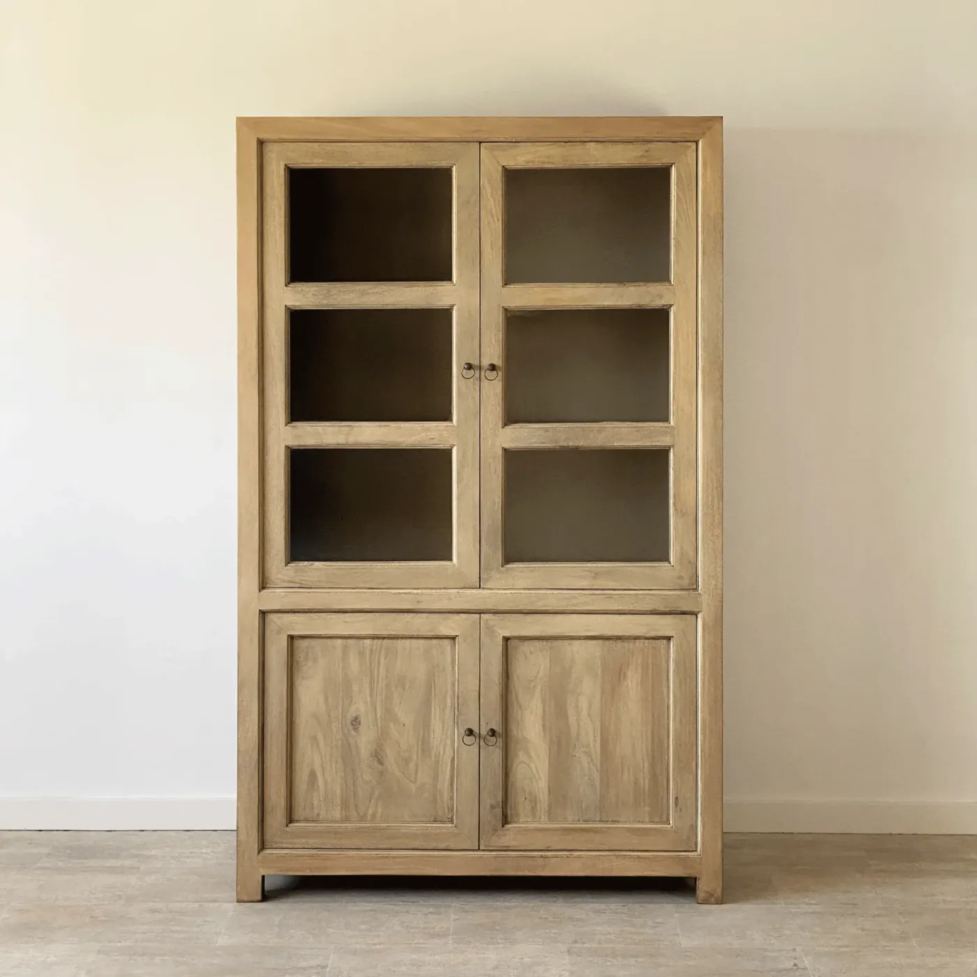 Rustic mango wood display cabinet — Photo 1