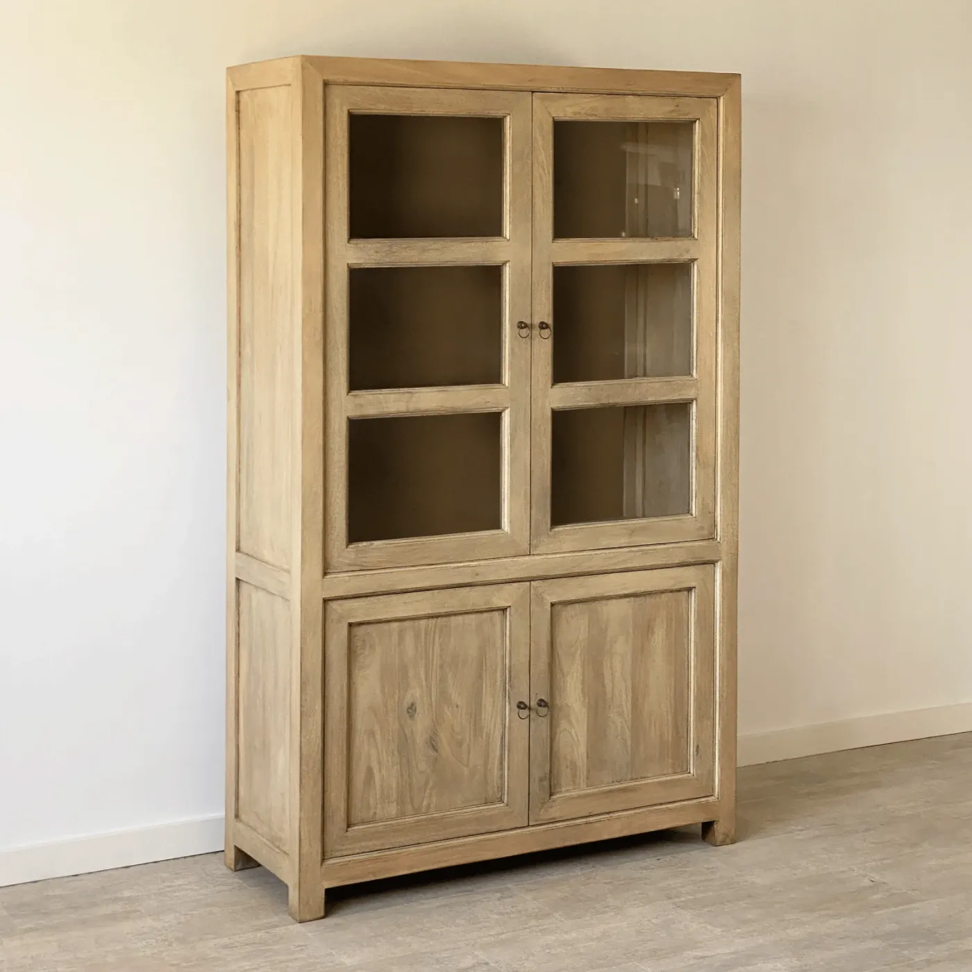 Rustic mango wood display cabinet — Photo 5