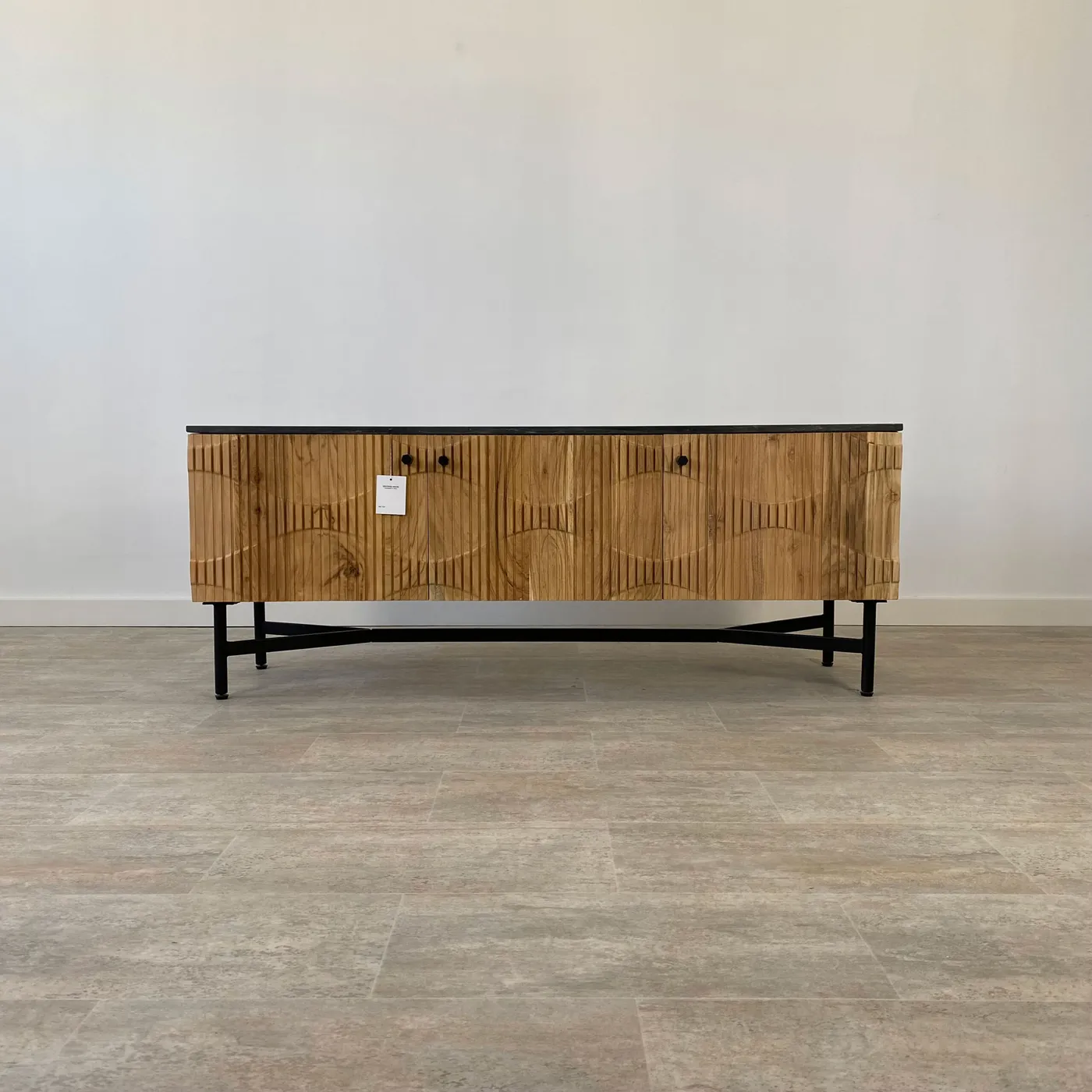 Meuble TV Milán en acacia et marbre — Photo 1