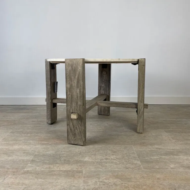 Japan mango wood and marble coffee table — Photo 1