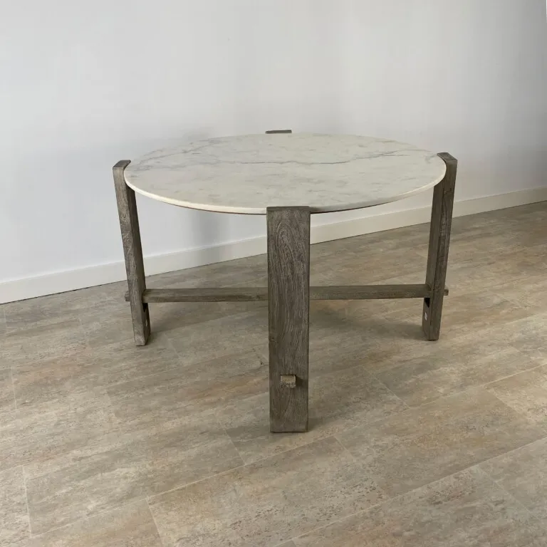 Japan mango wood and marble coffee table — Photo 2