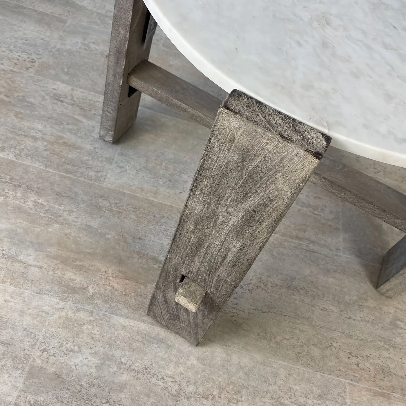 Japan mango wood and marble side table — Photo 2