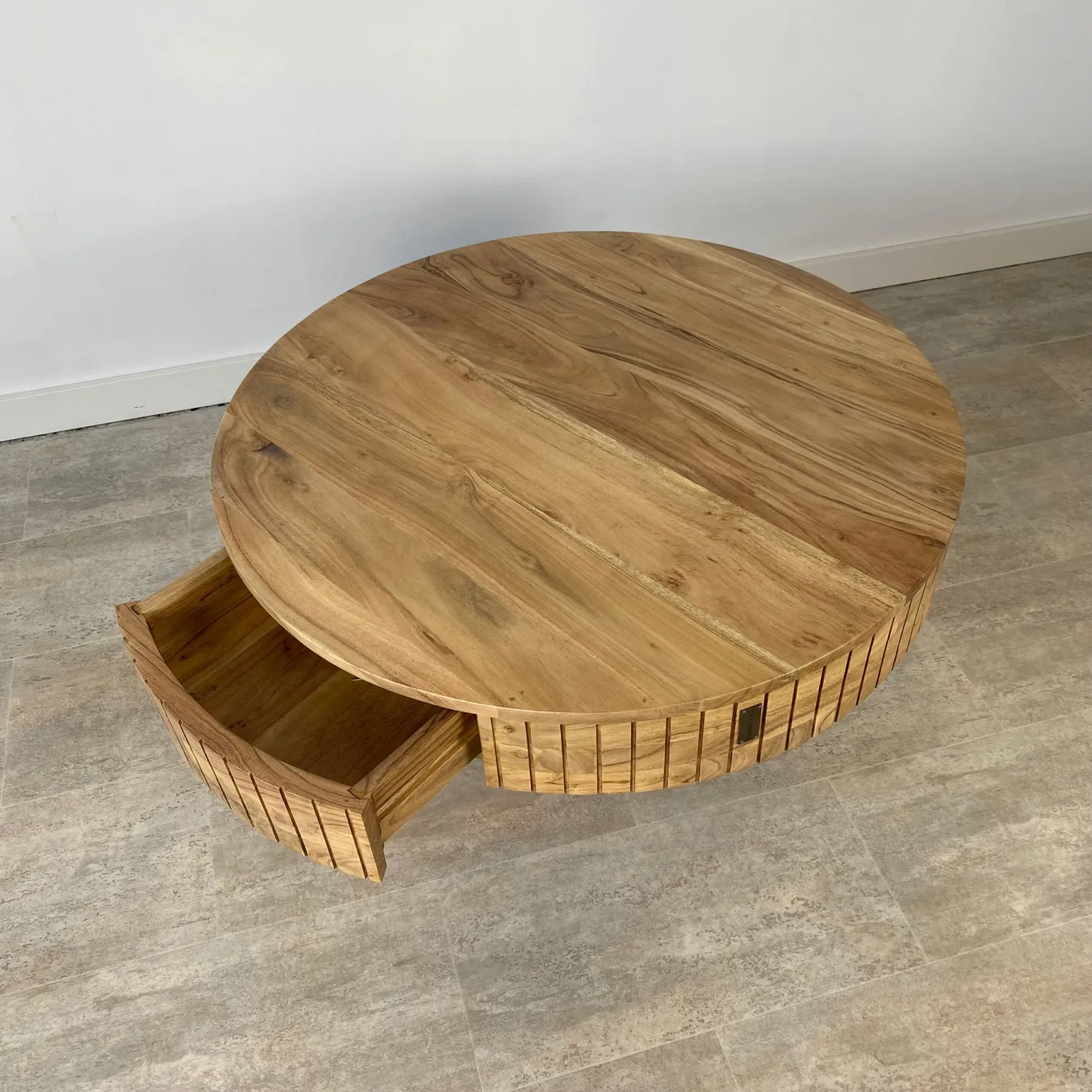Barcelona acacia coffee table with drawer — Photo 2