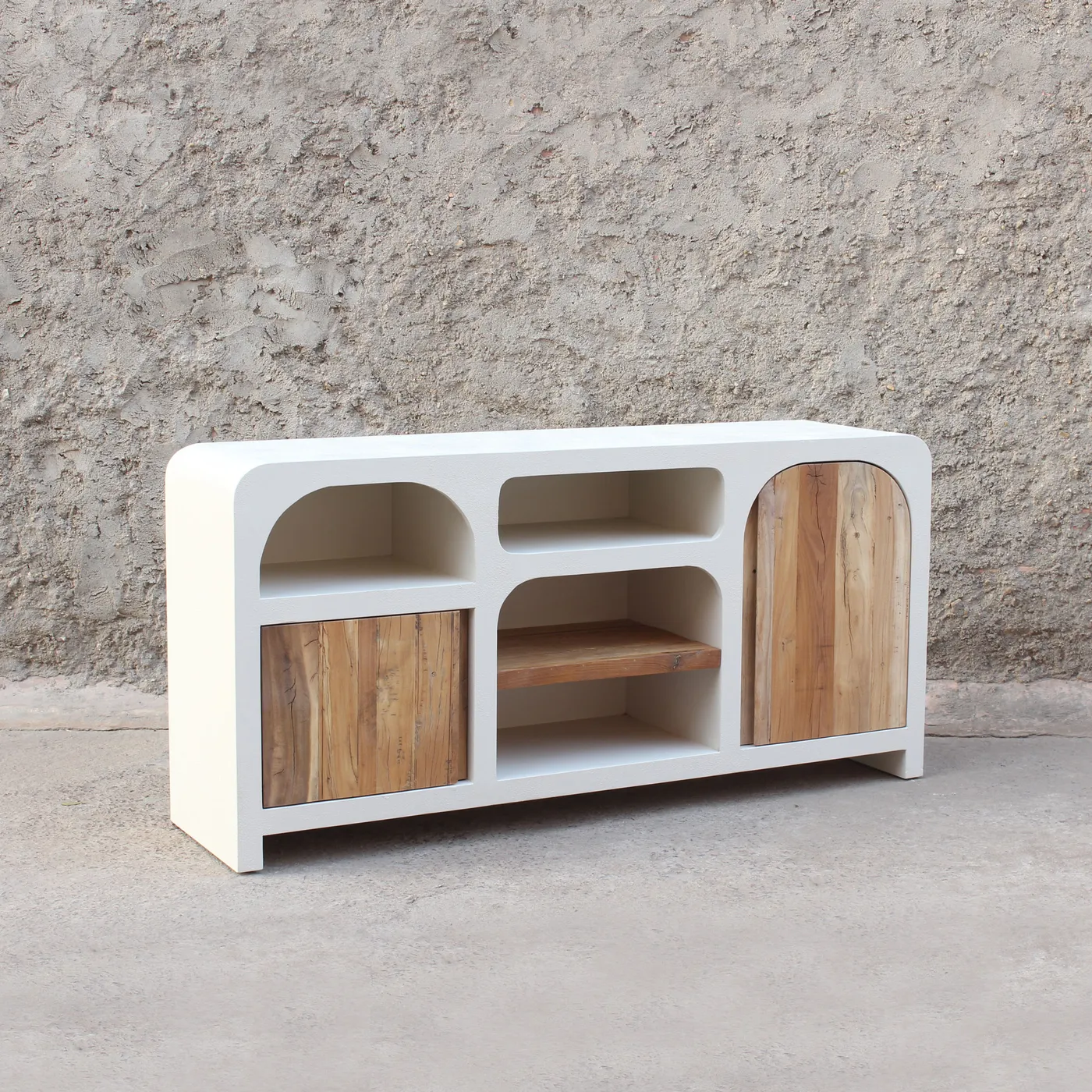 Dressoir Ibiza van gerecycled hout en betonlook – 160 x 40 x 77 cm — Foto 5