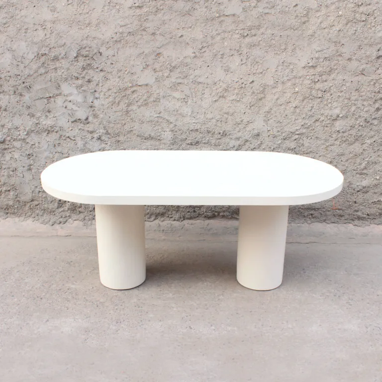 Ibiza concrete-effect oval dining table — Photo 3