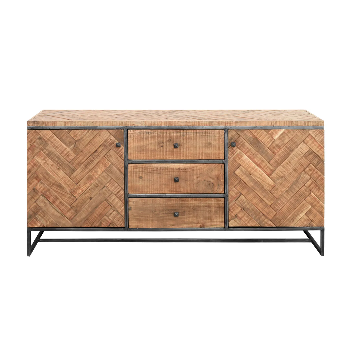 Dressoir Parquet van acacia en metaal — Foto 2