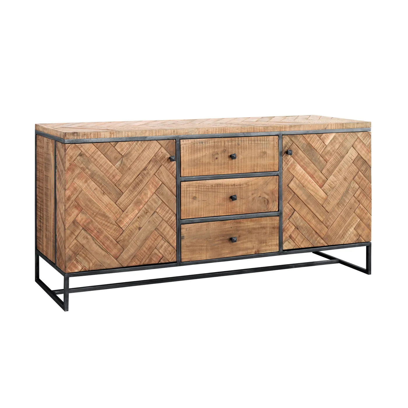 Dressoir Parquet van acacia en metaal — Foto 3