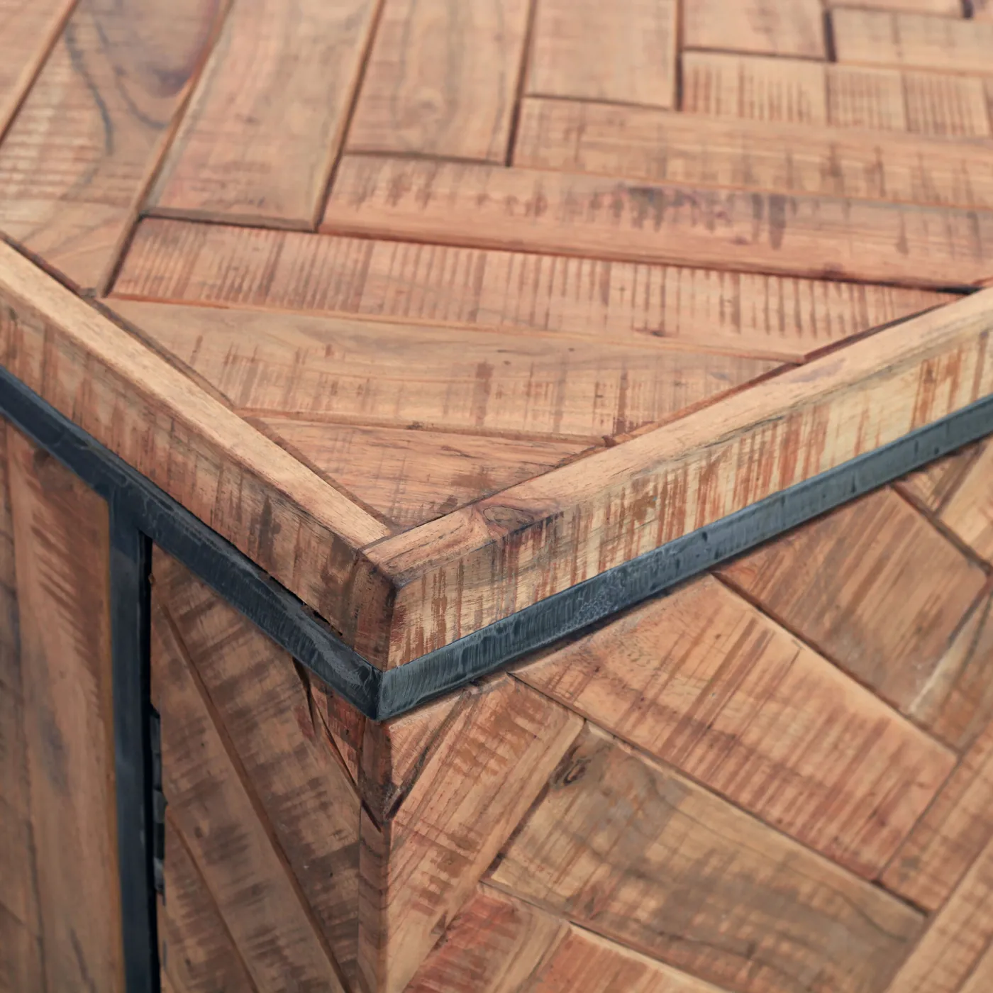 Dressoir Parquet van acacia en metaal — Foto 5