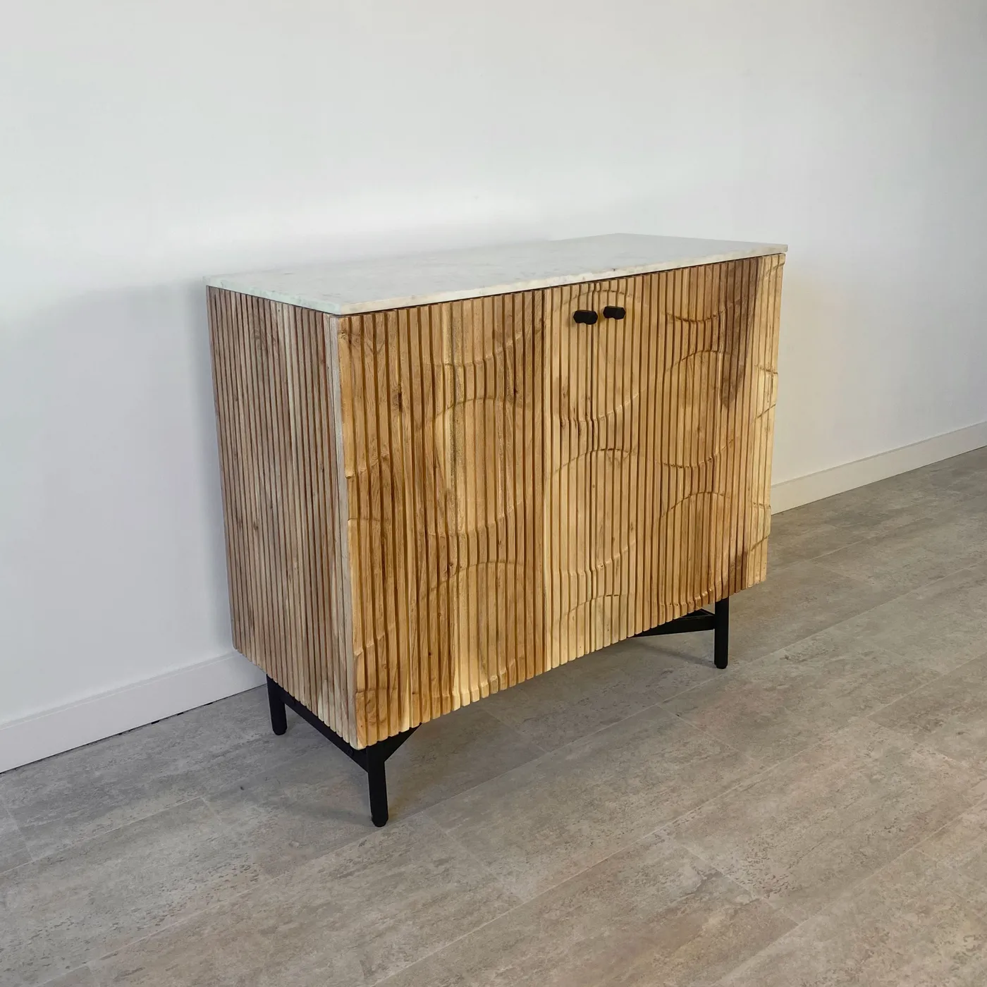 Mueble bar Milan de acacia blanco — Foto 5