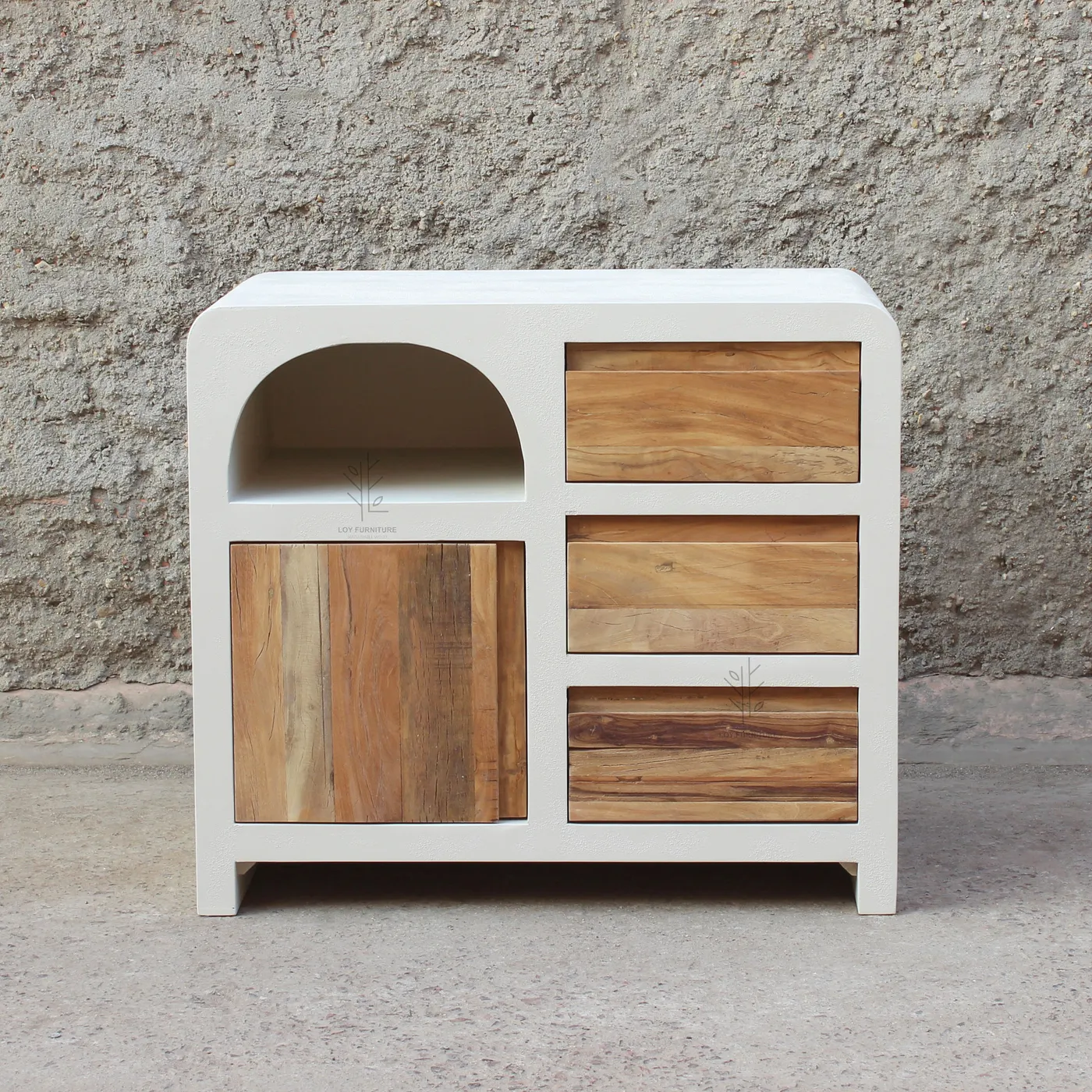 Buffet Ibiza en bois recyclé et effet béton – petit modèle — Photo 3