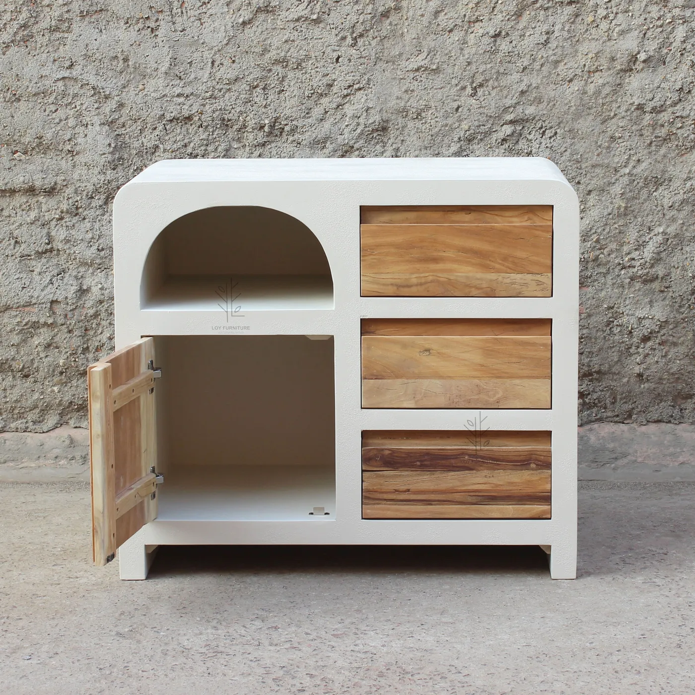 Buffet Ibiza en bois recyclé et effet béton – petit modèle — Photo 4