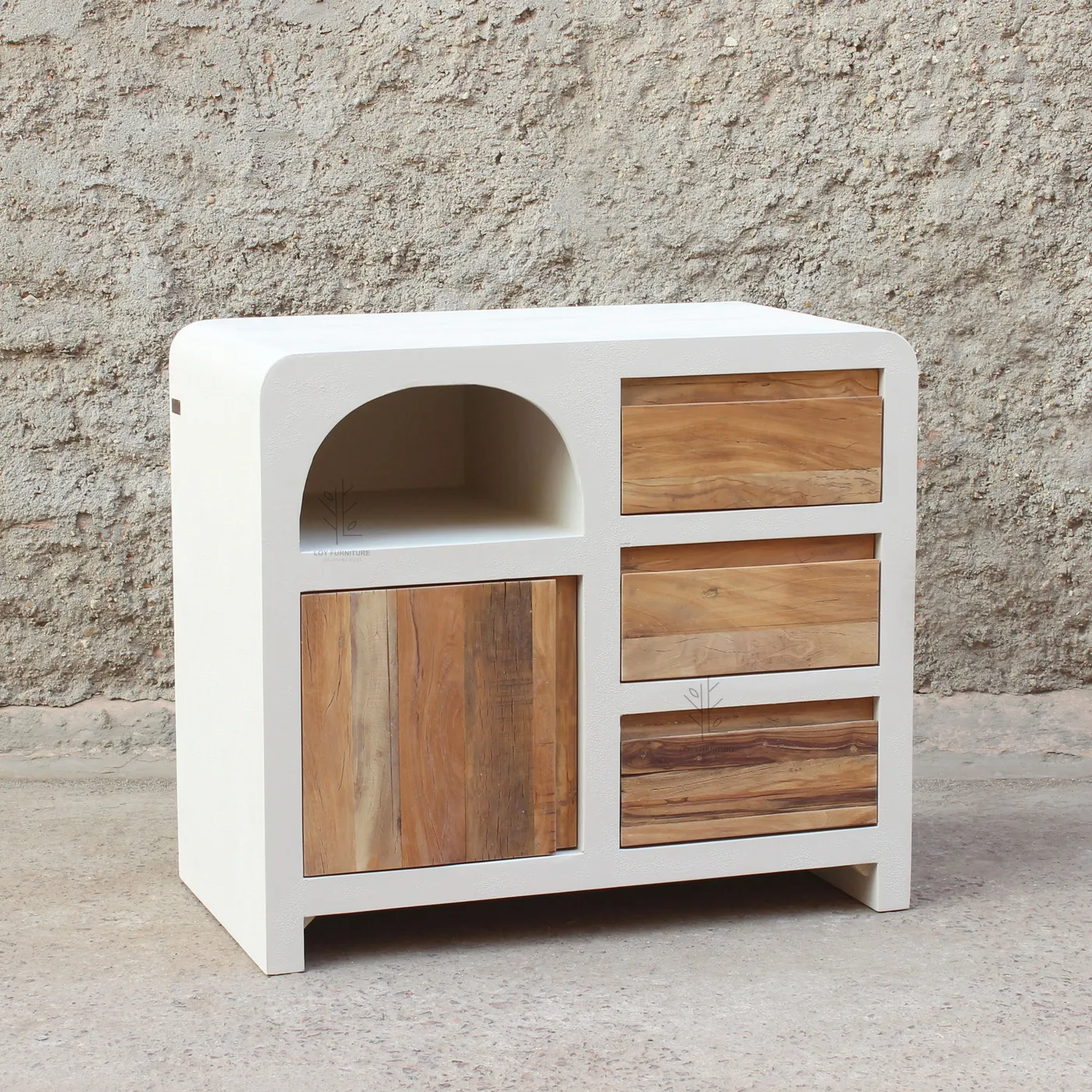 Buffet Ibiza en bois recyclé et effet béton – petit modèle — Photo 5