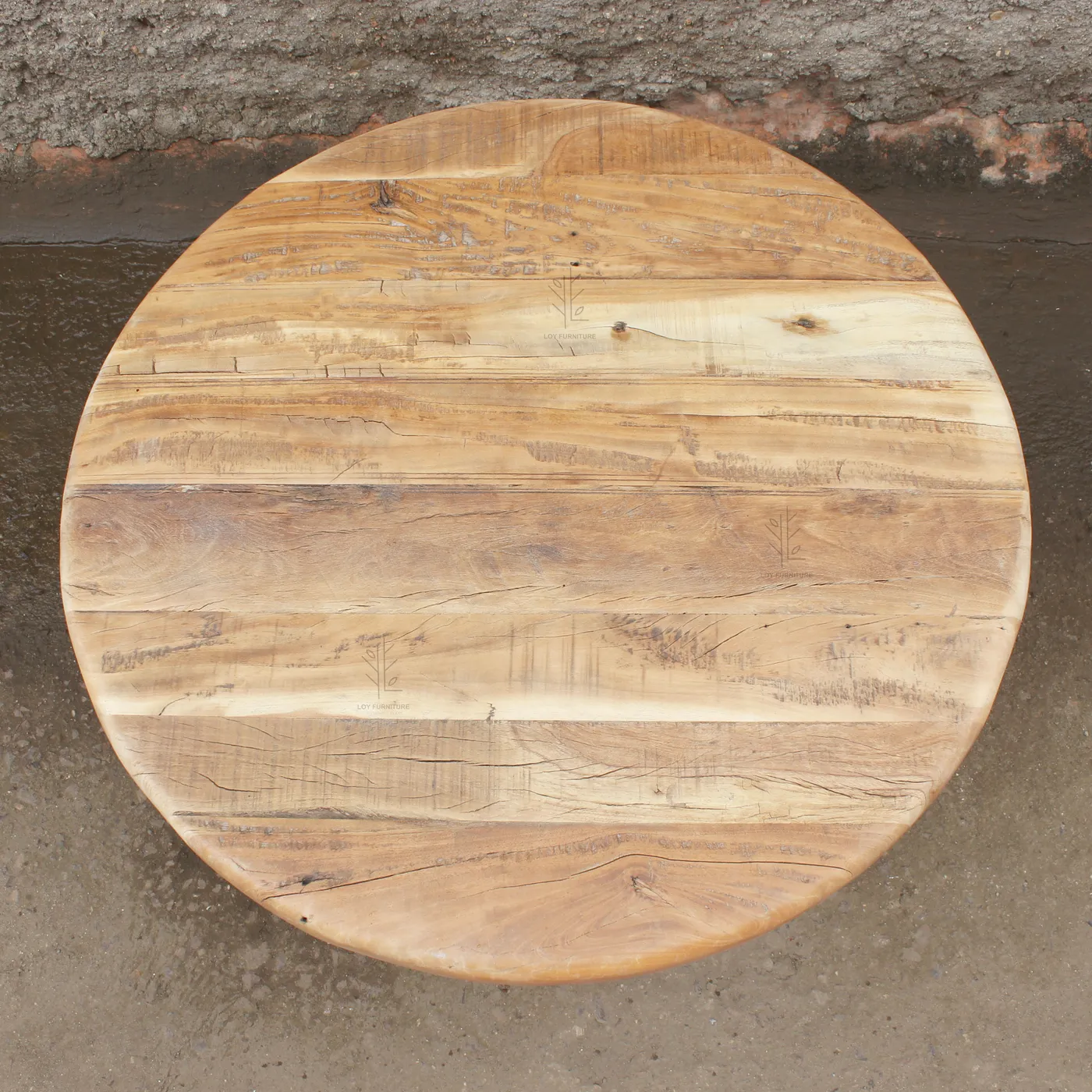 Table basse ronde Ibiza en effet béton — Photo 2