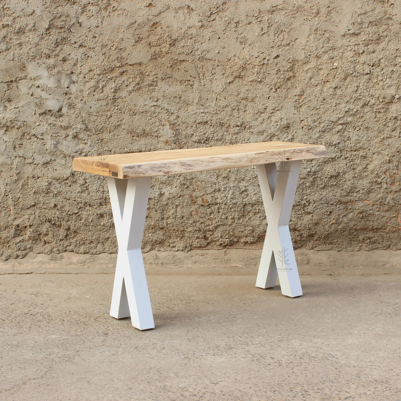 Ibiza acacia and metal hallway console