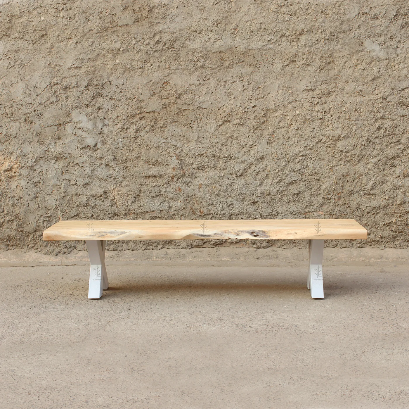 Ibiza acacia metal bench — Photo 1