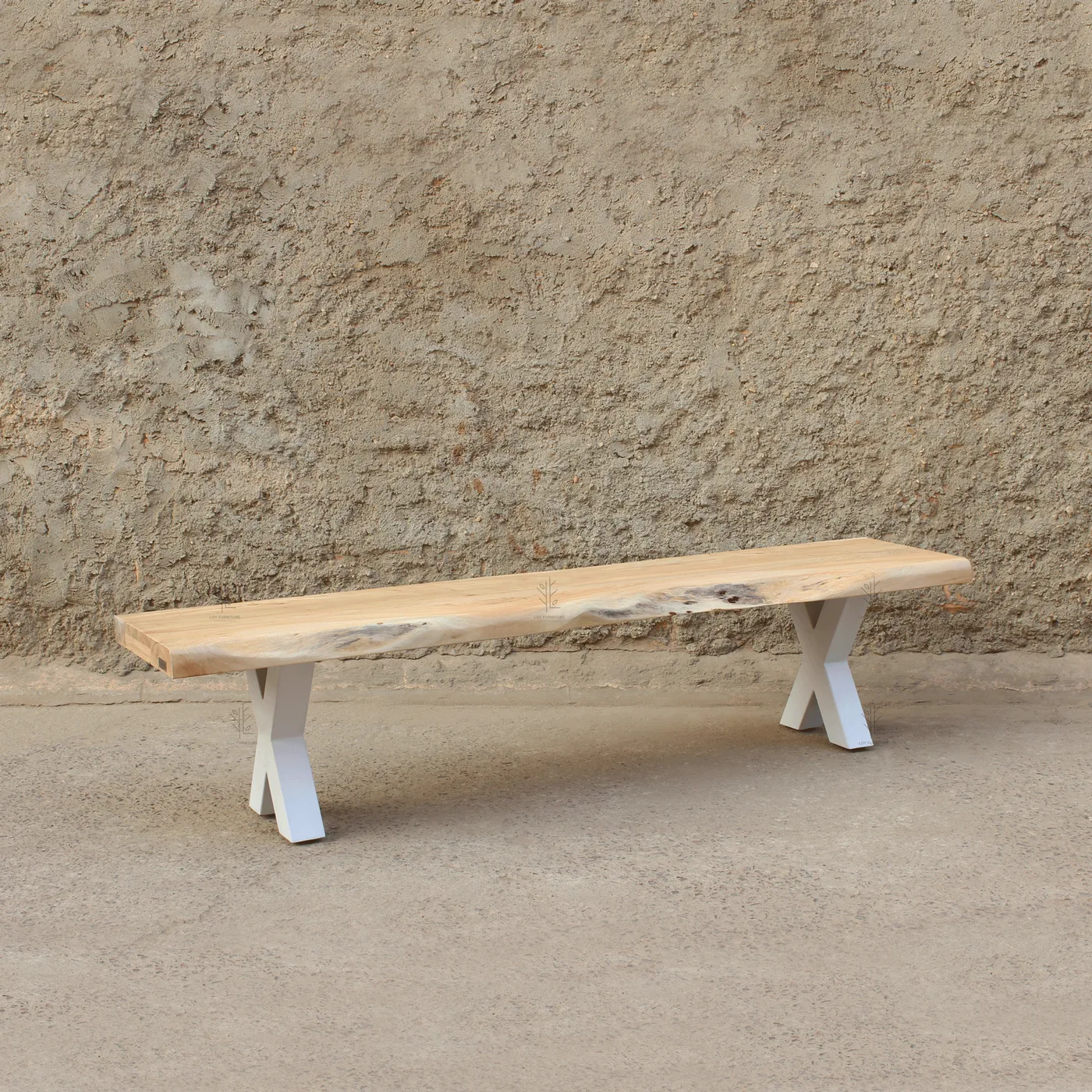Ibiza acacia metal bench — Photo 2