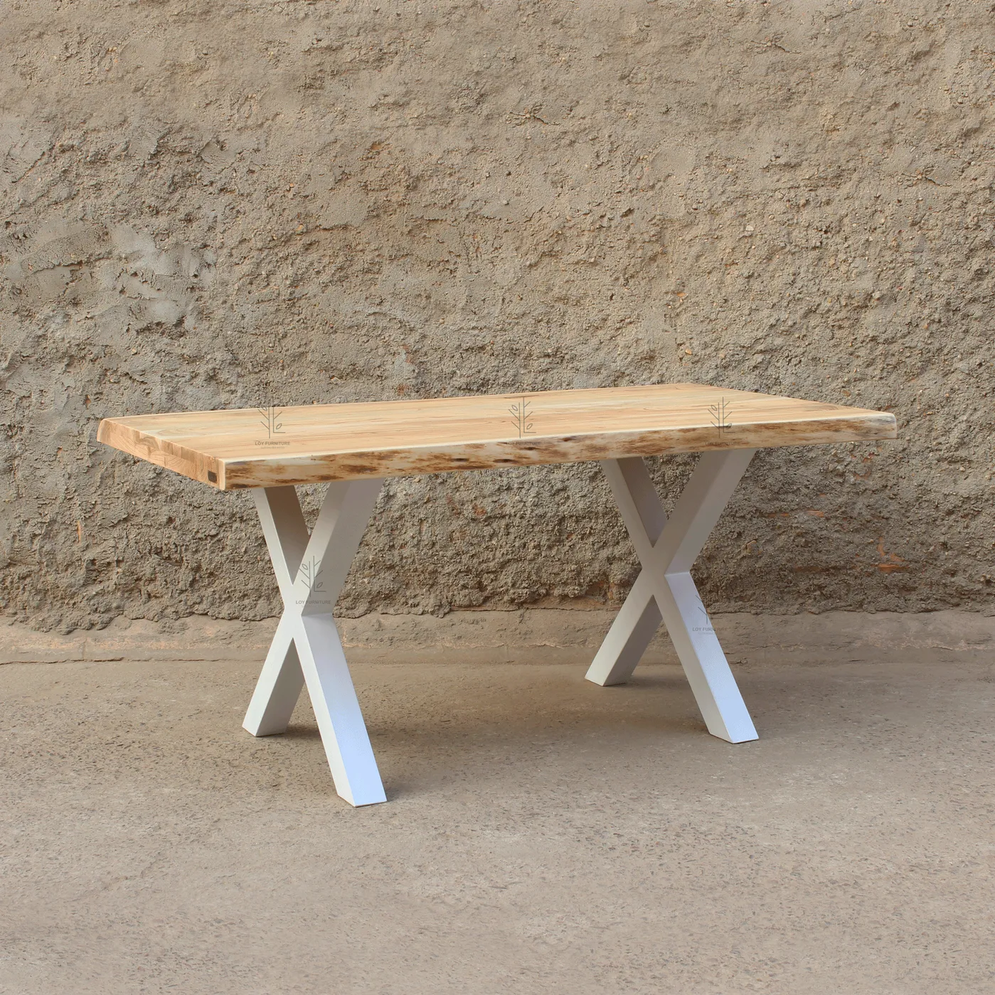 Mesa de comedor Ibiza de acacia y metal — Foto 1