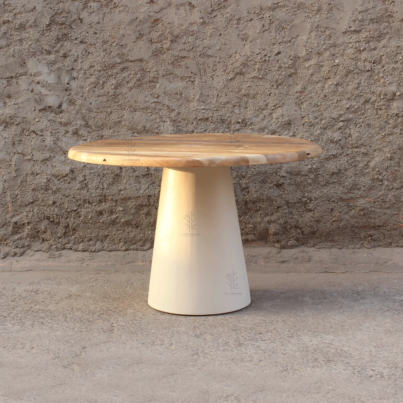 Ibiza concrete-effect round dining table — Photo 1