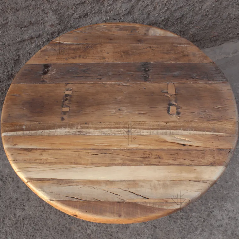 Ibiza concrete-effect round dining table — Photo 3