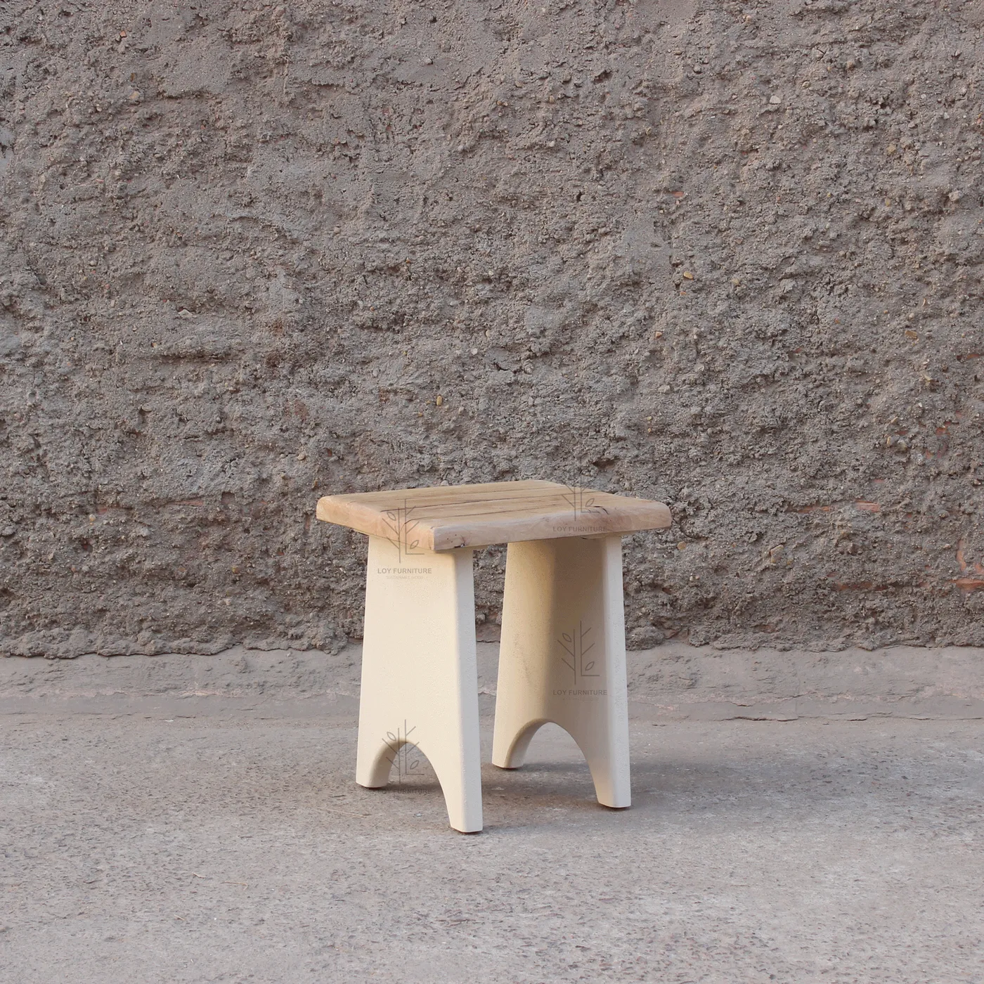 Mesa auxiliar Ibiza de efecto cemento – 40 x 45 x 50 cm