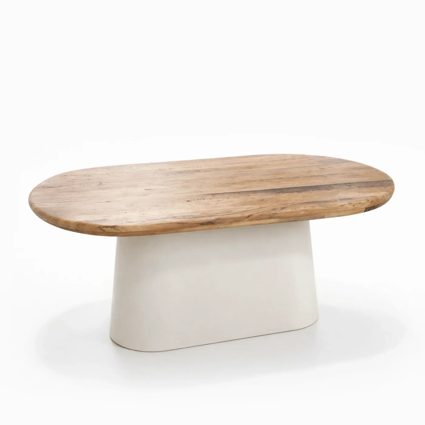 Mesa de comedor ovalada Ibiza de madera y material reciclado — Foto 2