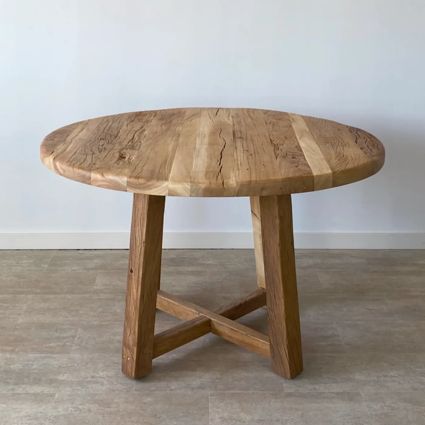 Round Ibiza wood recycled material dining table — Photo 2