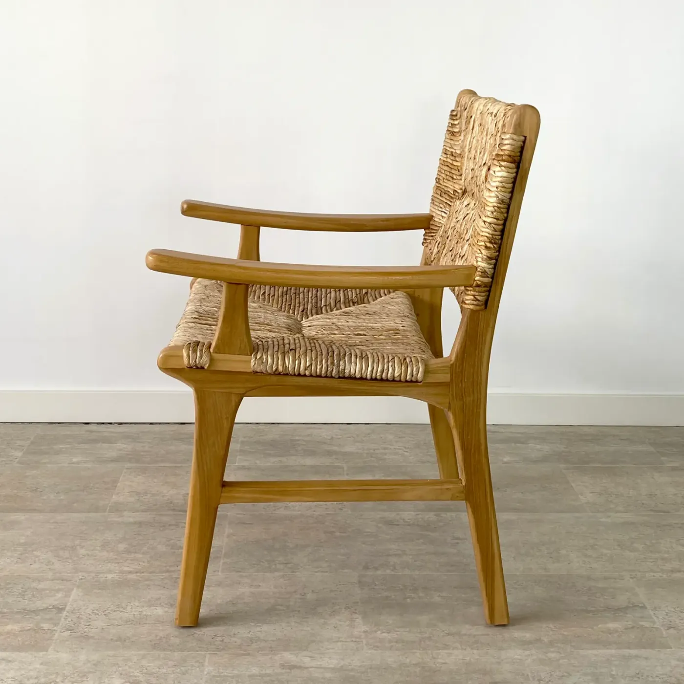 Set of 2 – Ibiza teak seagrass chairs with armrests — Photo 4