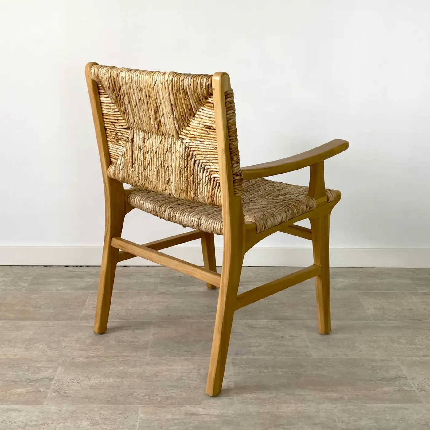Set of 2 – Ibiza teak seagrass chairs with armrests — Photo 5