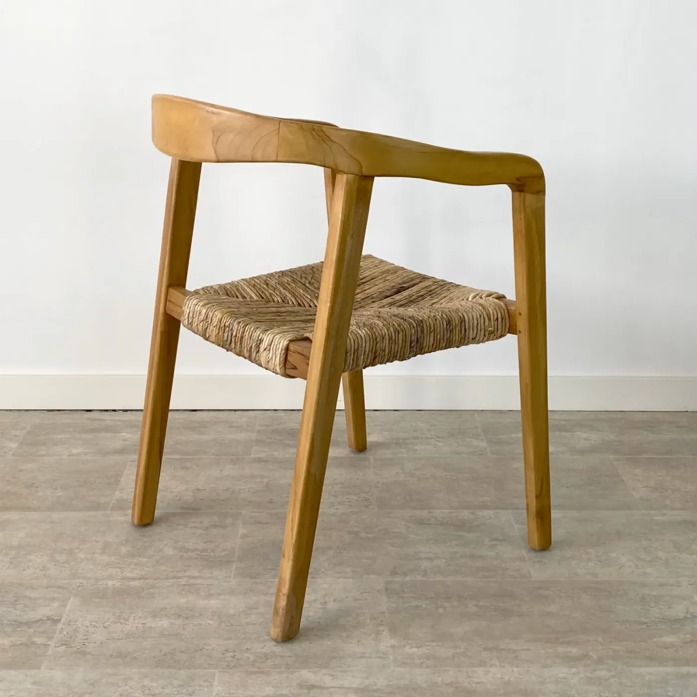Set of 2 – nesting Ibiza teak seagrass chairs with armrests — Photo 6