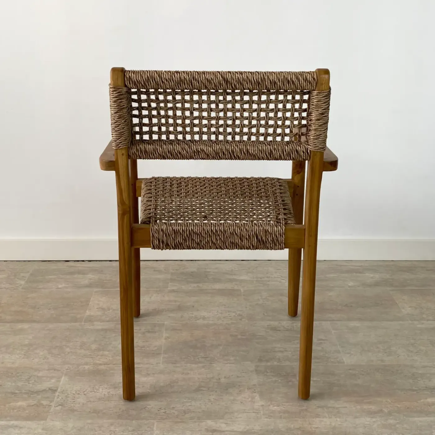 Set of 2 – stackable Ibiza teak chairs with armrests — Photo 5