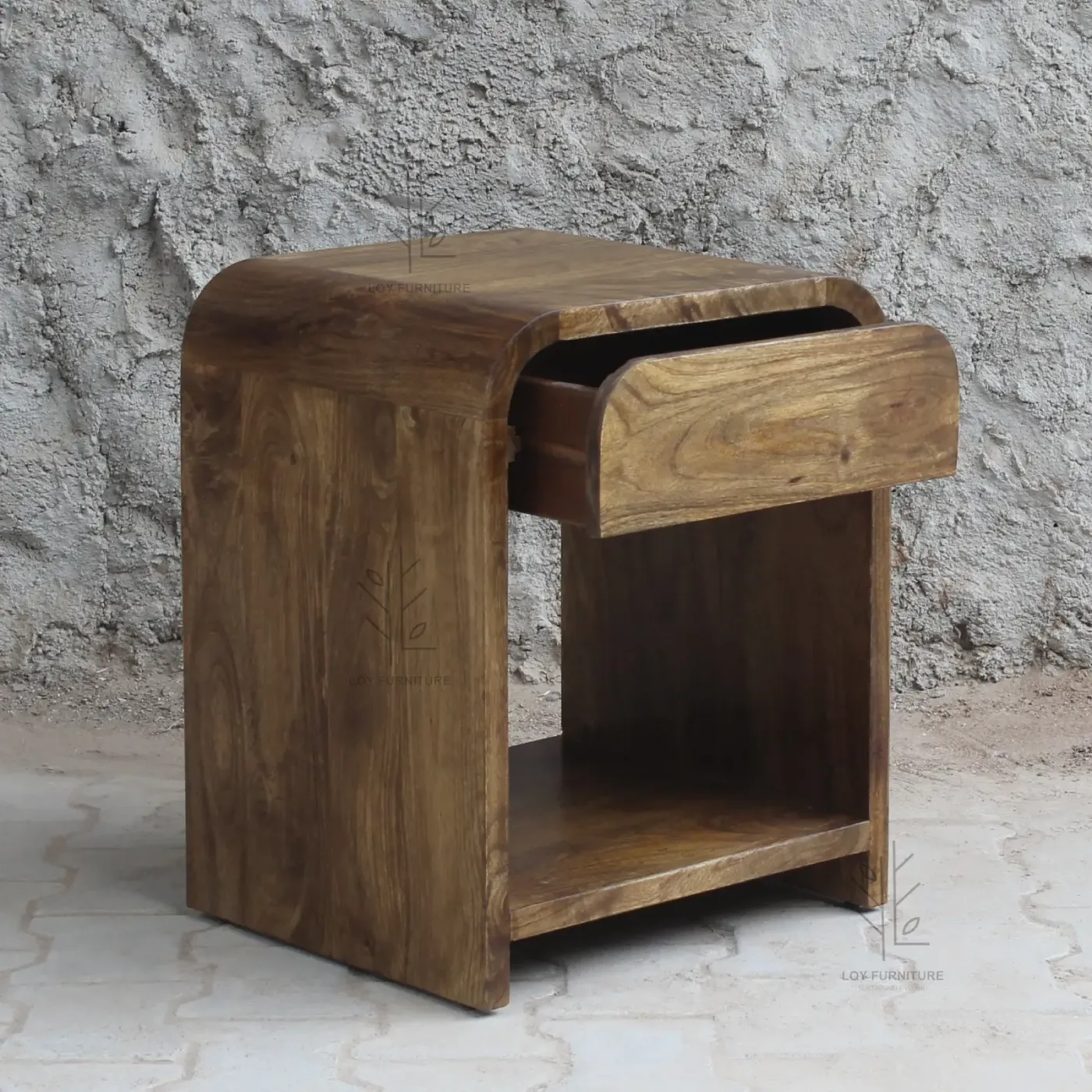 Color Ibiza mango wood walnut bedside table — Photo 2