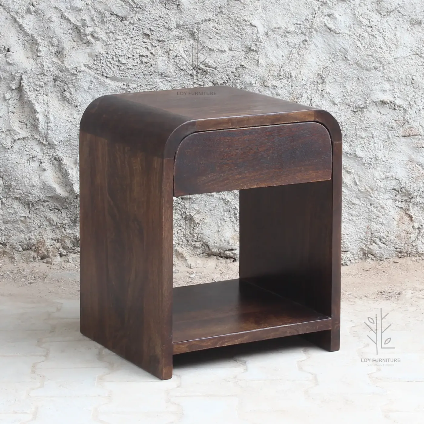 Color Ibiza mango wood bedside table – wenge — Photo 1