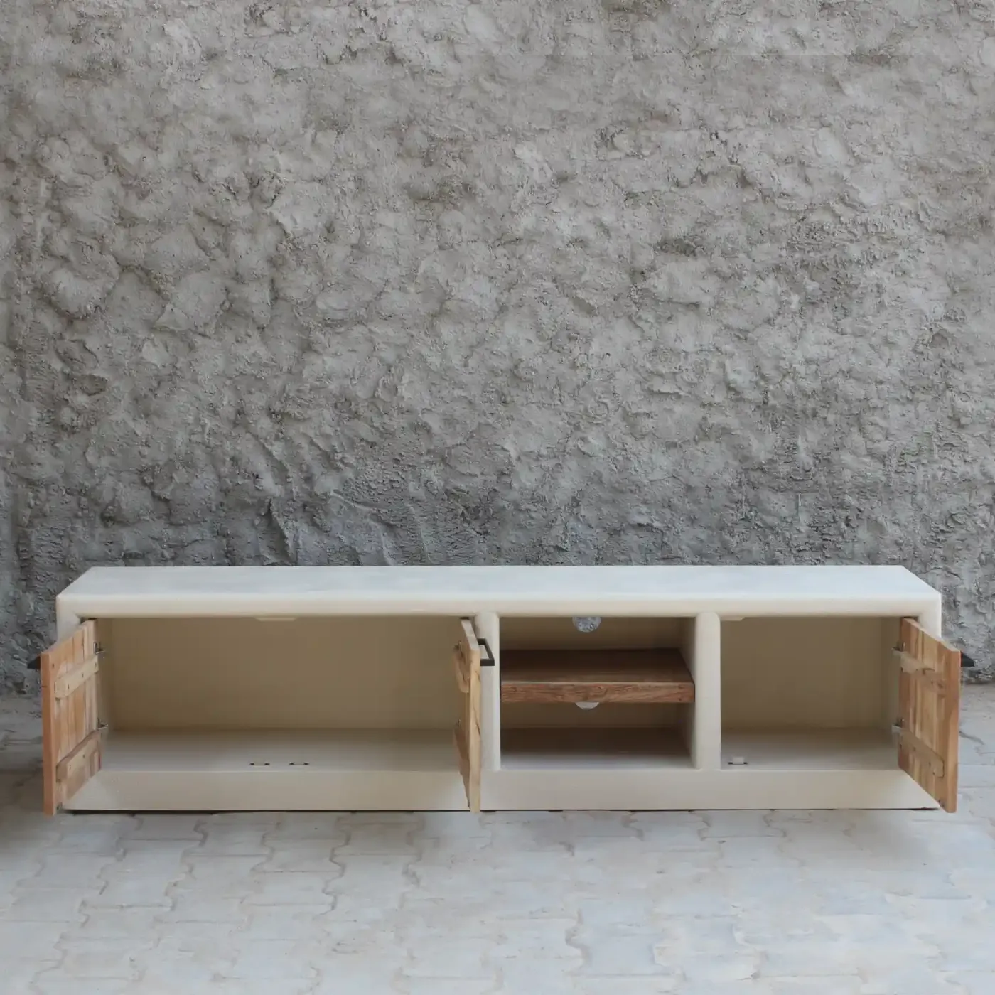 Ibiza concrete effect TV unit with handles — Photo 2