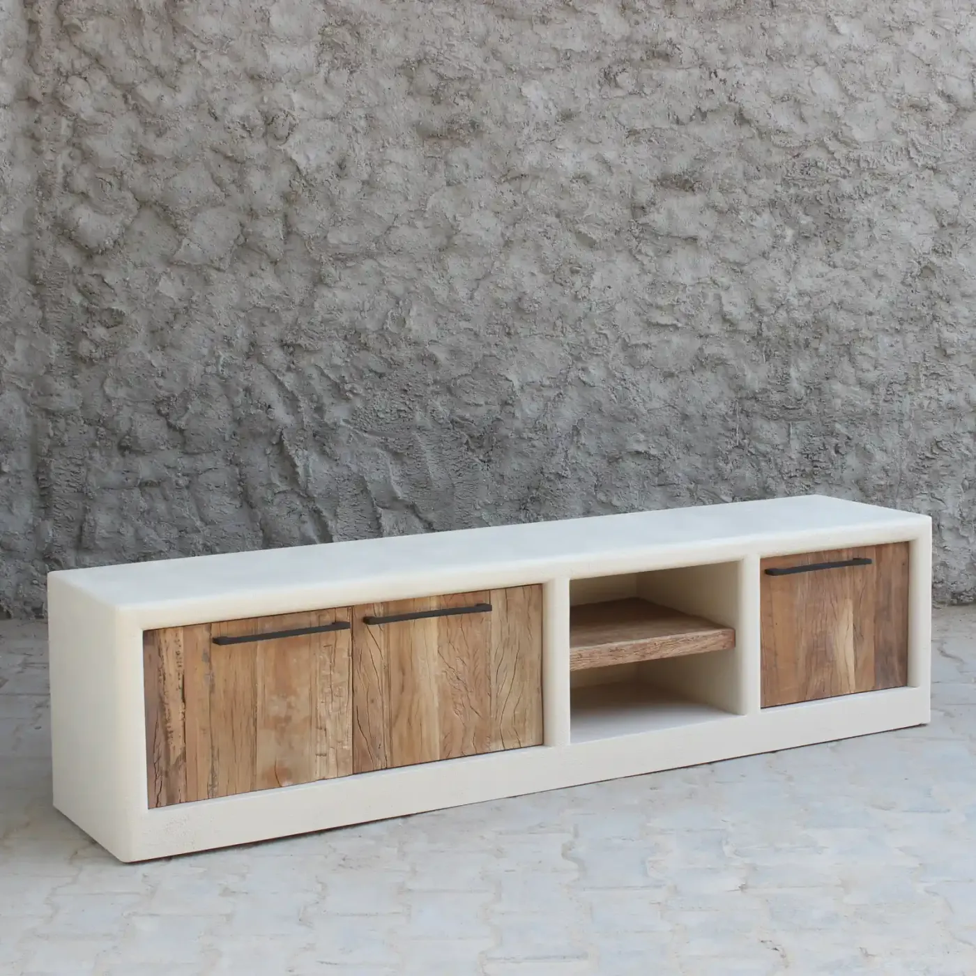 Ibiza concrete effect TV unit with handles — Photo 3