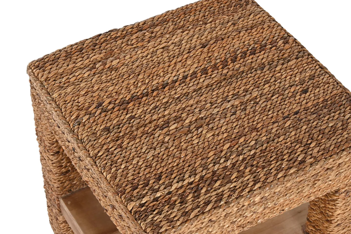 Natural fibre teak side table – natural — Photo 2
