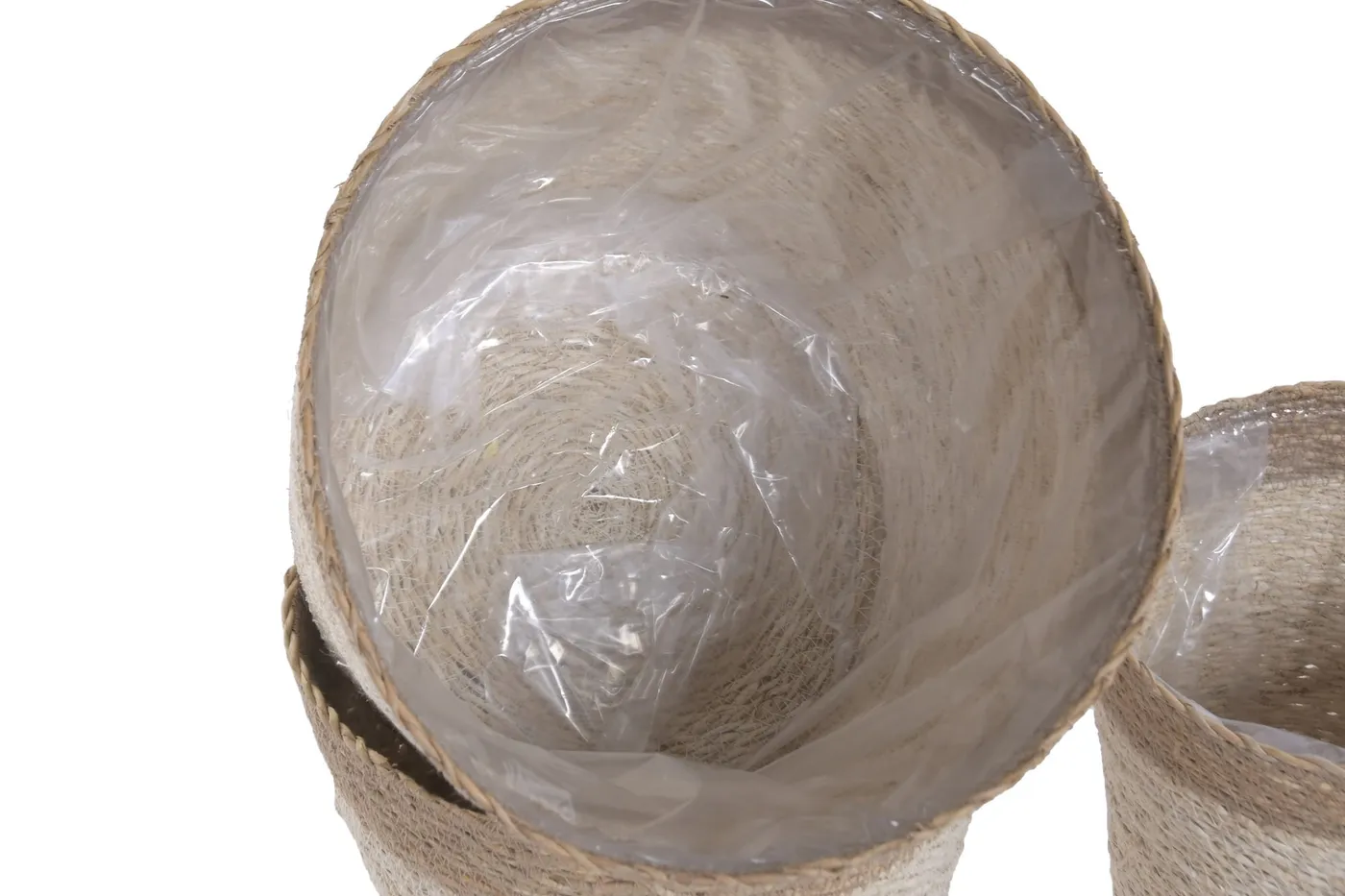 Lot de 6 – cache-pot en herbe marine et plastique naturel — Photo 2