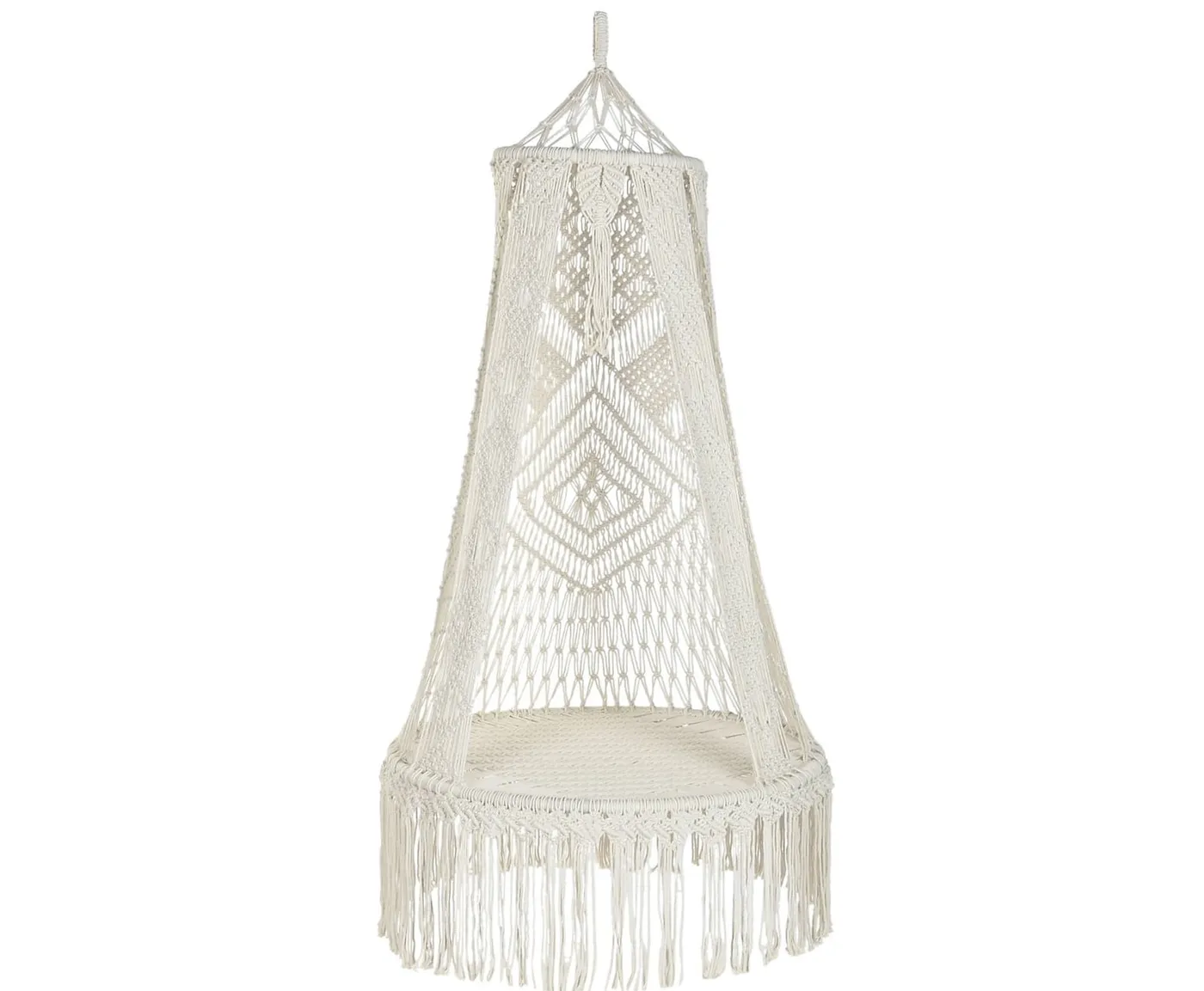 Hanging macramé cotton chair
