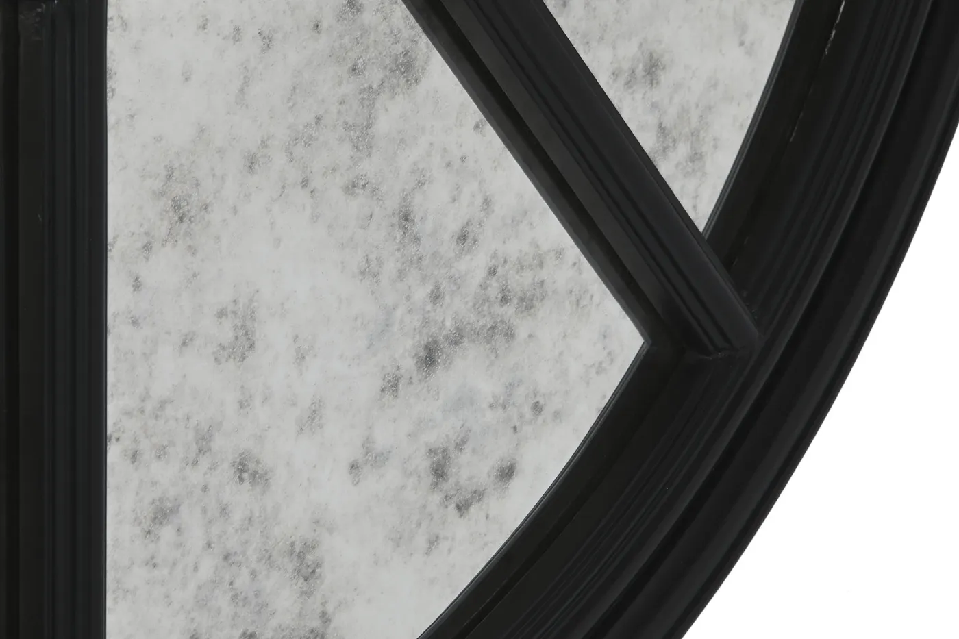 Distressed wood mirror mirror – black — Photo 2