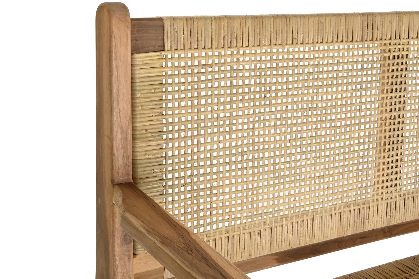 Banc en teck et rotin marron — Photo 2