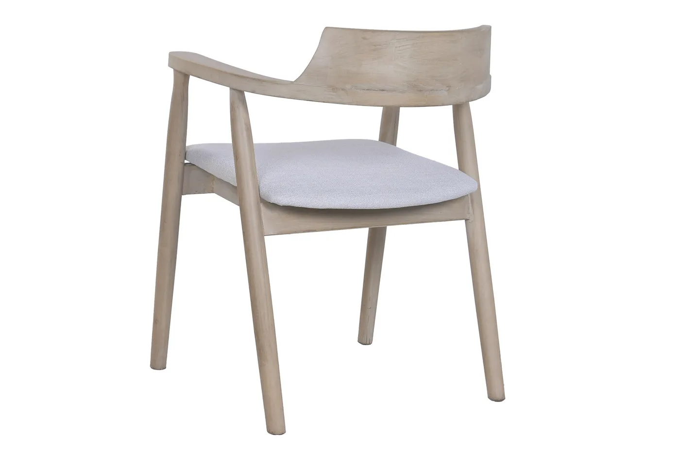 Chaise en hévéa et lin grise — Photo 2