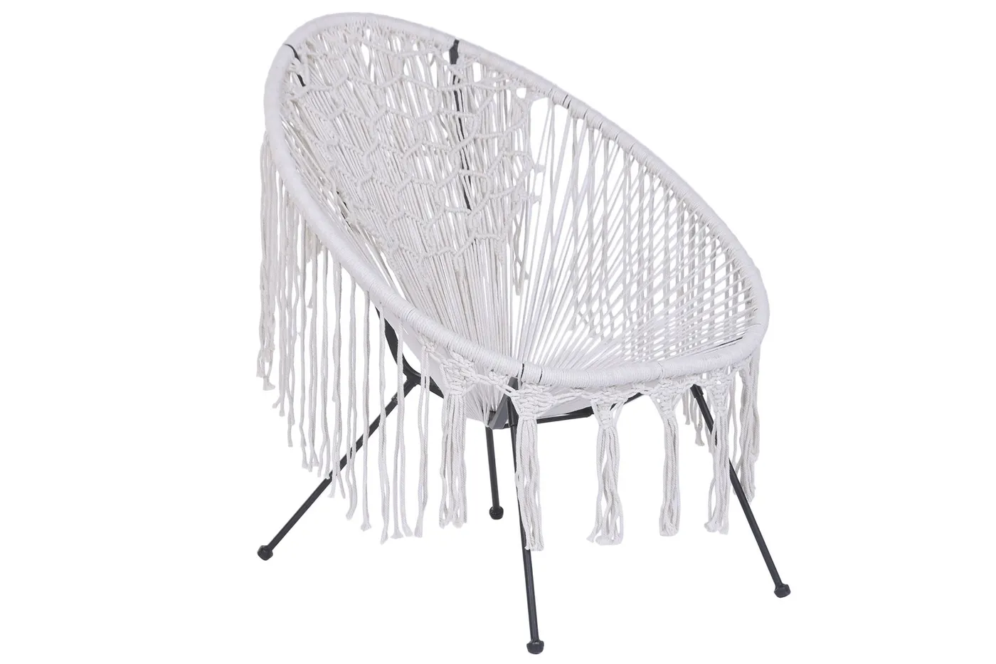 Silla trenzada con flecos de hierro y algodón — Foto 2