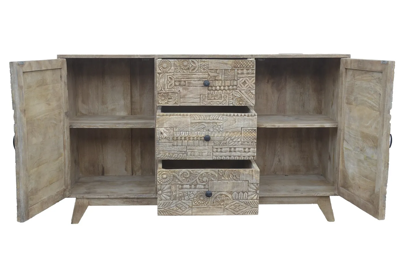 Gesneden commode van mangohout — Foto 2