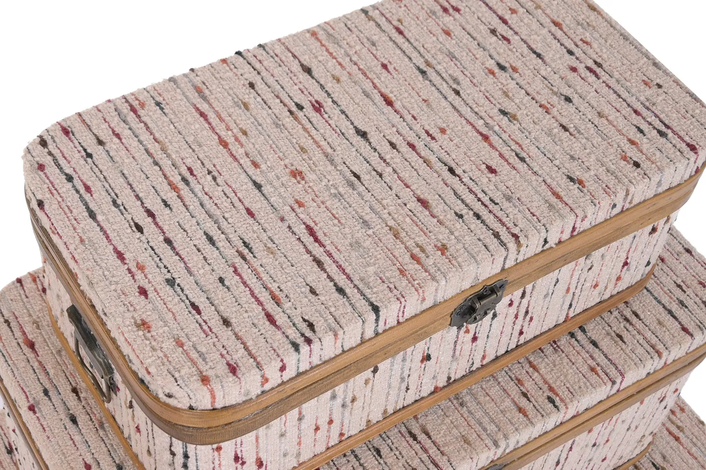 Set van 3 – koffer van hout en polyester veelkleurig — Foto 2