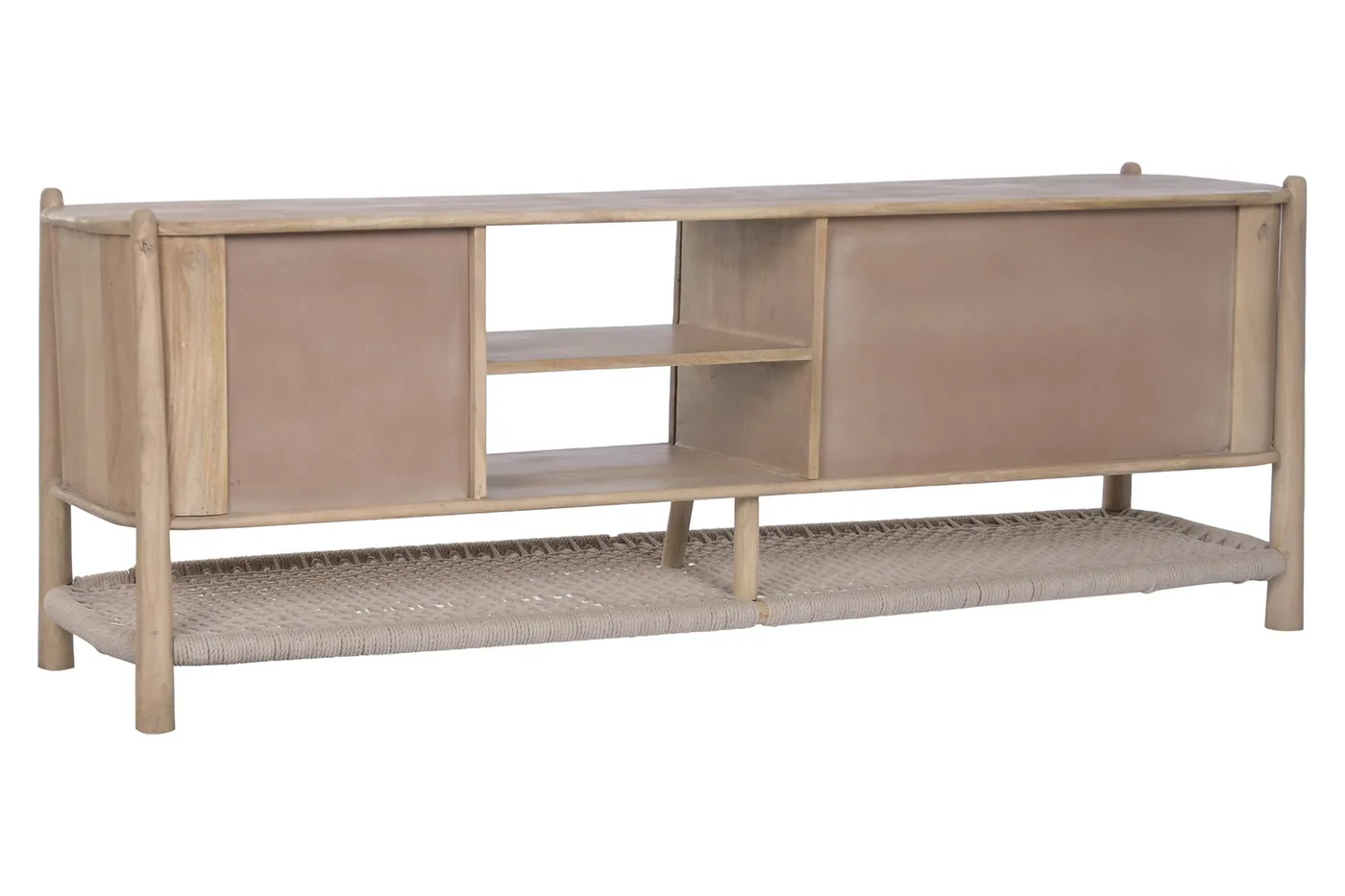 Mueble TV de acacia y cuerda — Foto 2