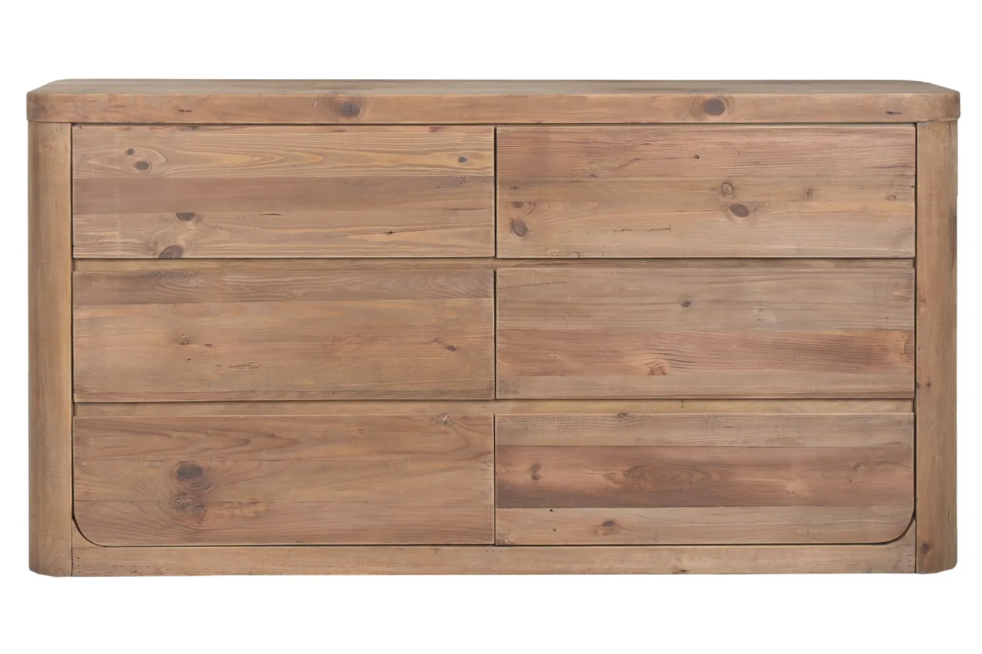 Recycled pine chest of drawers